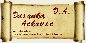 Dušanka Acković vizit kartica